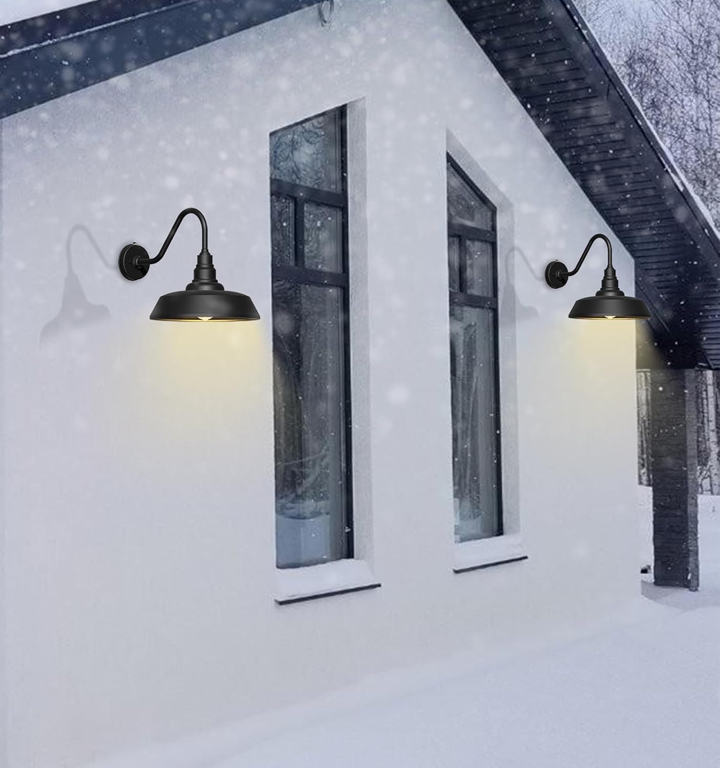 Dusk to Dawn Barn Light Large Size, Outdoor Waterproof Gooseneck Barn Light