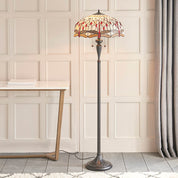 Dragonfly Tiffany Floor Lamp, Beige