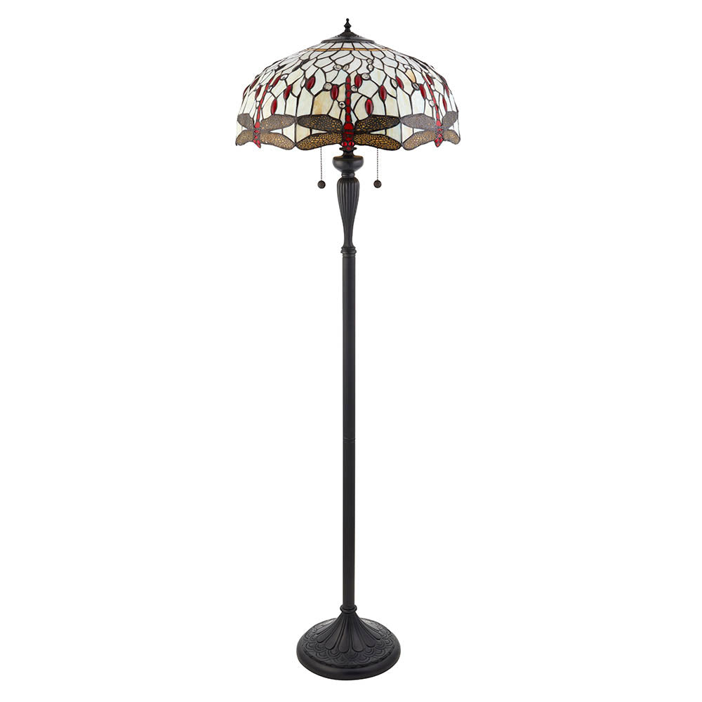 Dragonfly Tiffany Floor Lamp, Beige