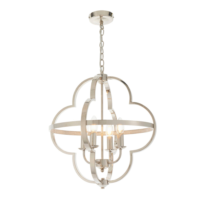Barton 4-Light Pendant Light, Bright Nickel