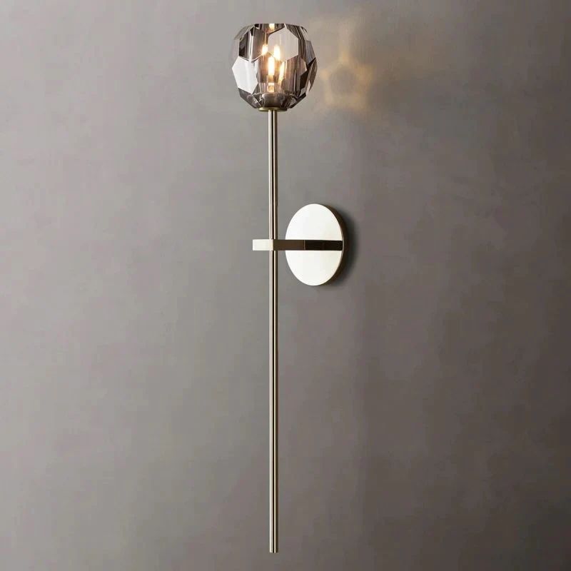 Boule Smoke Crystal Grand Wall Sconce