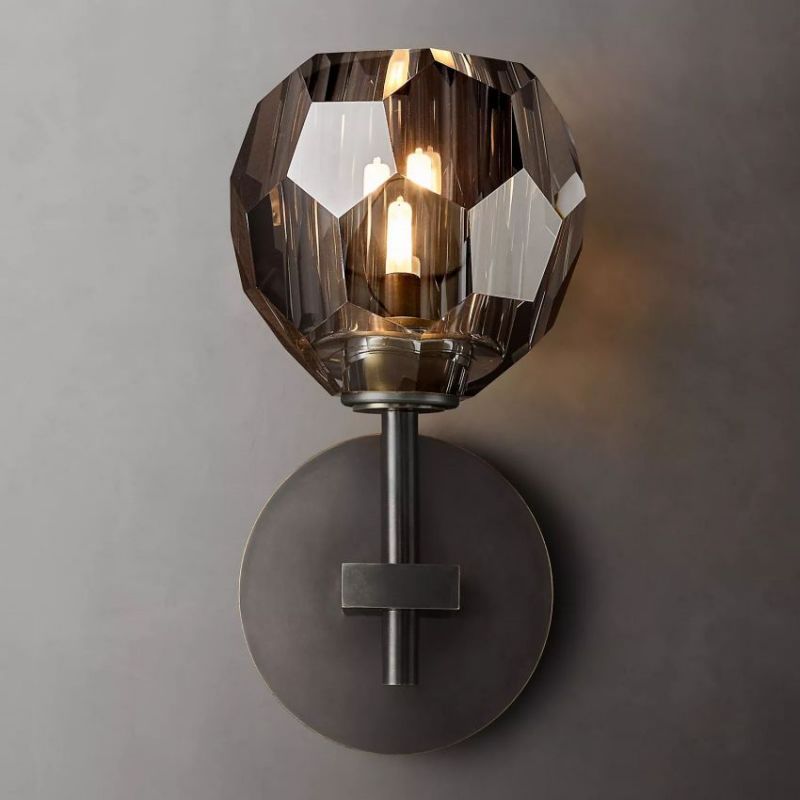 Boule Smoke Glass Sconce