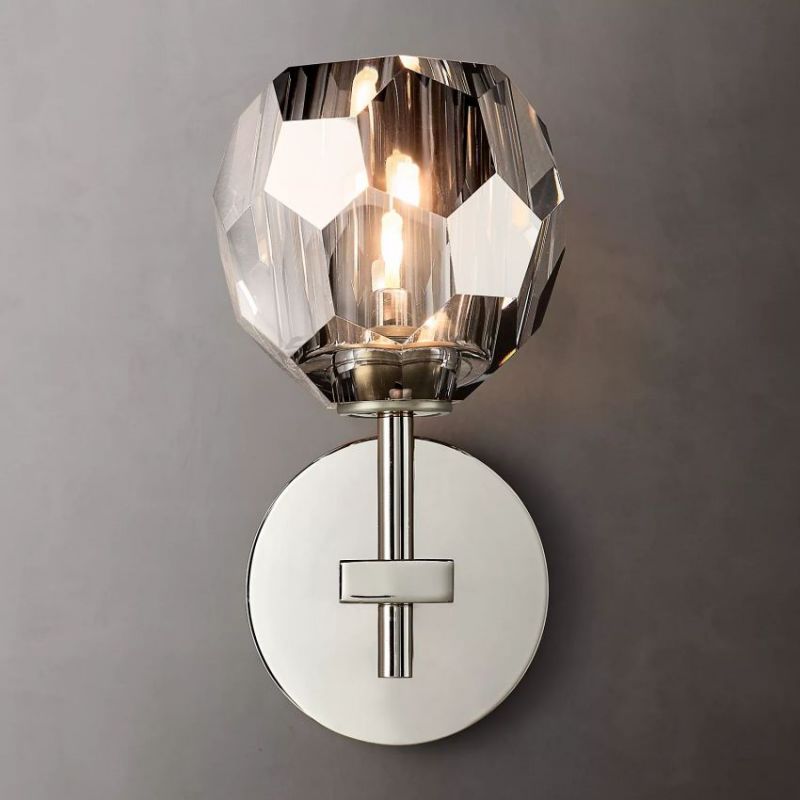 Boule Smoke Glass Sconce