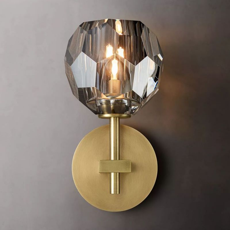 Boule Smoke Glass Sconce
