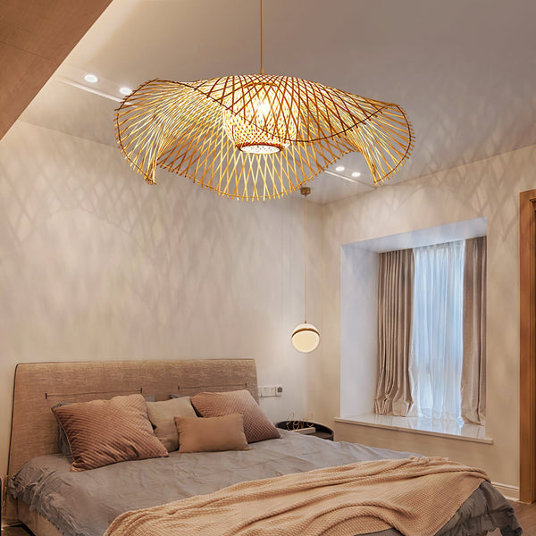 Bamboo Lotus Leaf Plug In Pendant Lamp