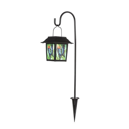 Glitzhome 30"H Solar Post Light Standing Garden Lantern - Black