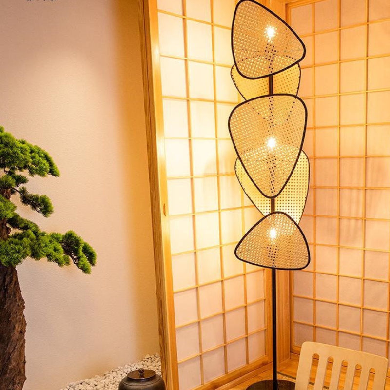 Japanese Rattan Weaving Floor Lamp