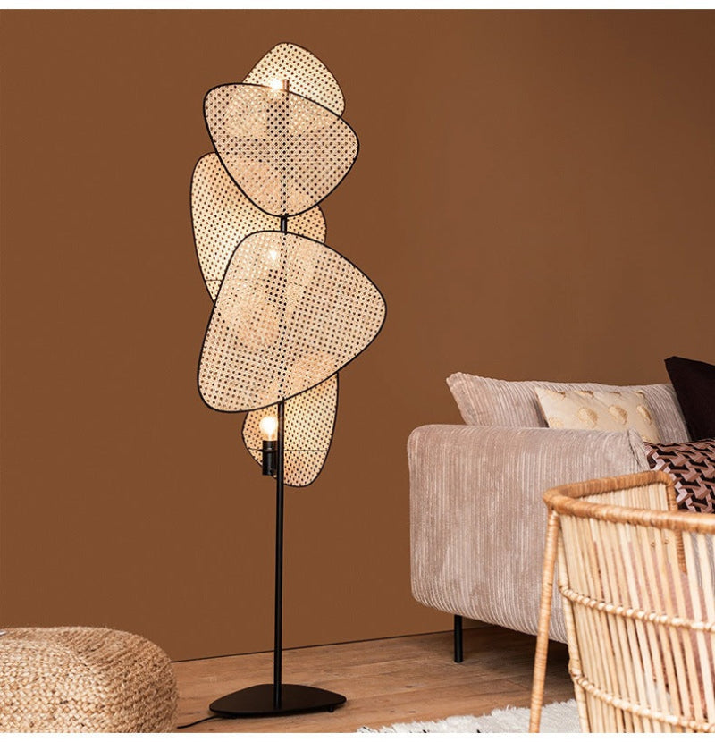 Japanese Rattan Weaving Floor Lamp