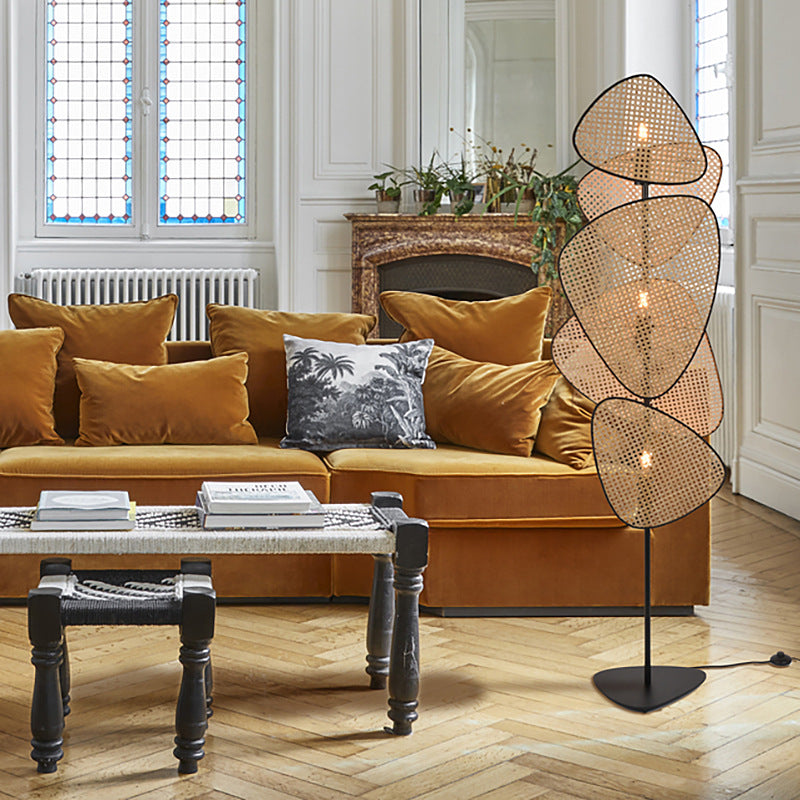 Japanese Rattan Weaving Floor Lamp