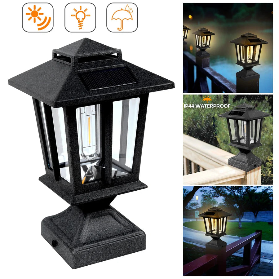 Solar Post Lantern Waterproof Outdoor Deck Fence Post Cap Light