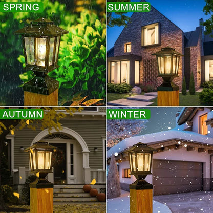 Solar Post Lantern Waterproof Outdoor Deck Fence Post Cap Light