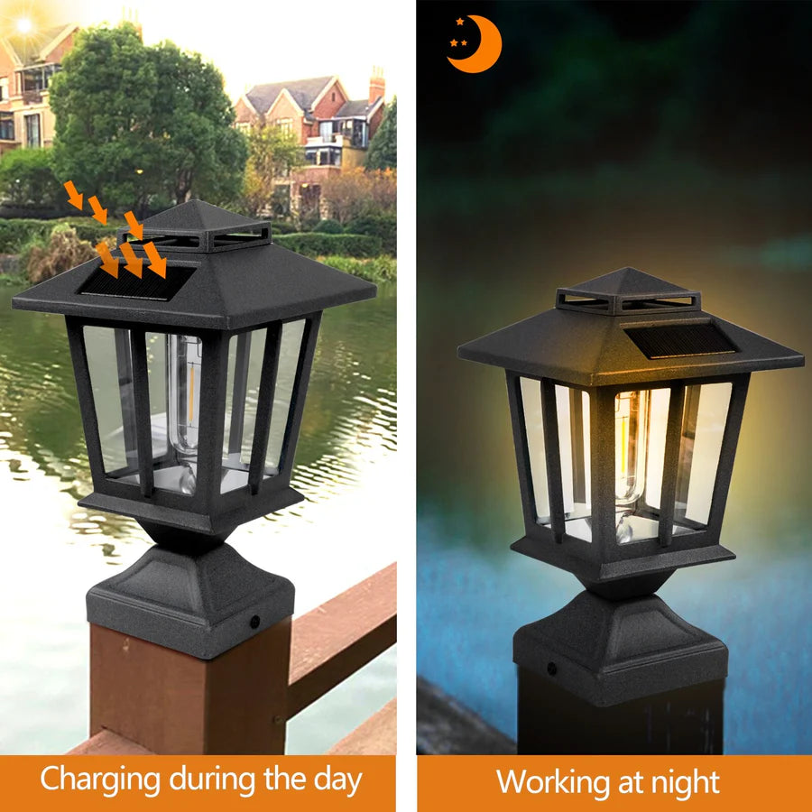 Solar Post Lantern Waterproof Outdoor Deck Fence Post Cap Light