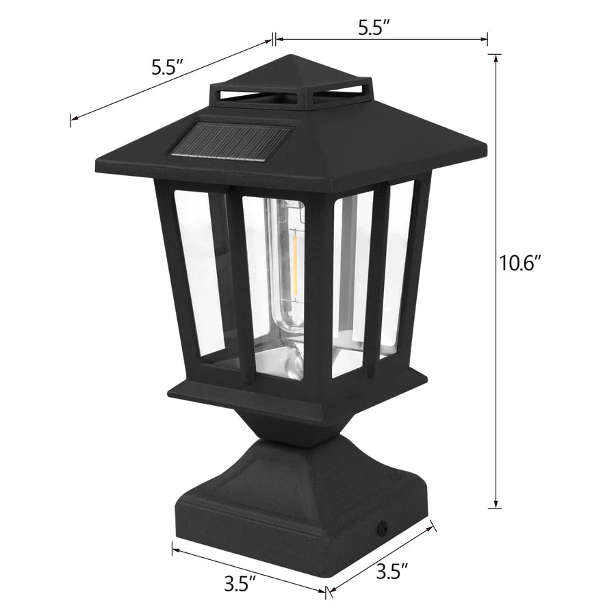 Solar Post Lantern Waterproof Outdoor Deck Fence Post Cap Light