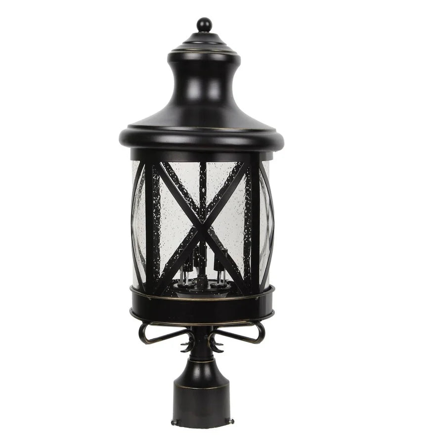 Taysom 3 Light Post Lighting in Black