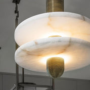 White Alabaster Copper Pendant Lamp
