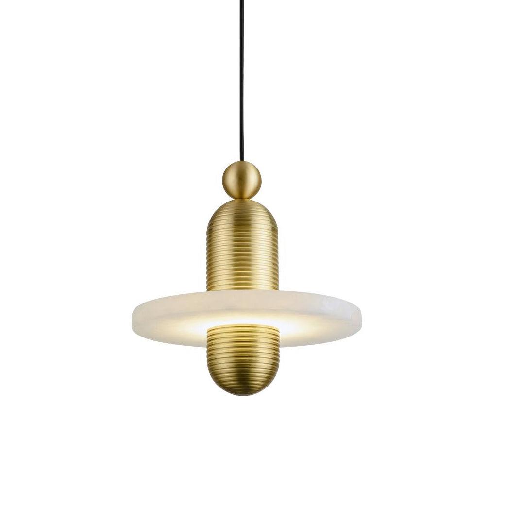White Alabaster Copper Pendant Lamp
