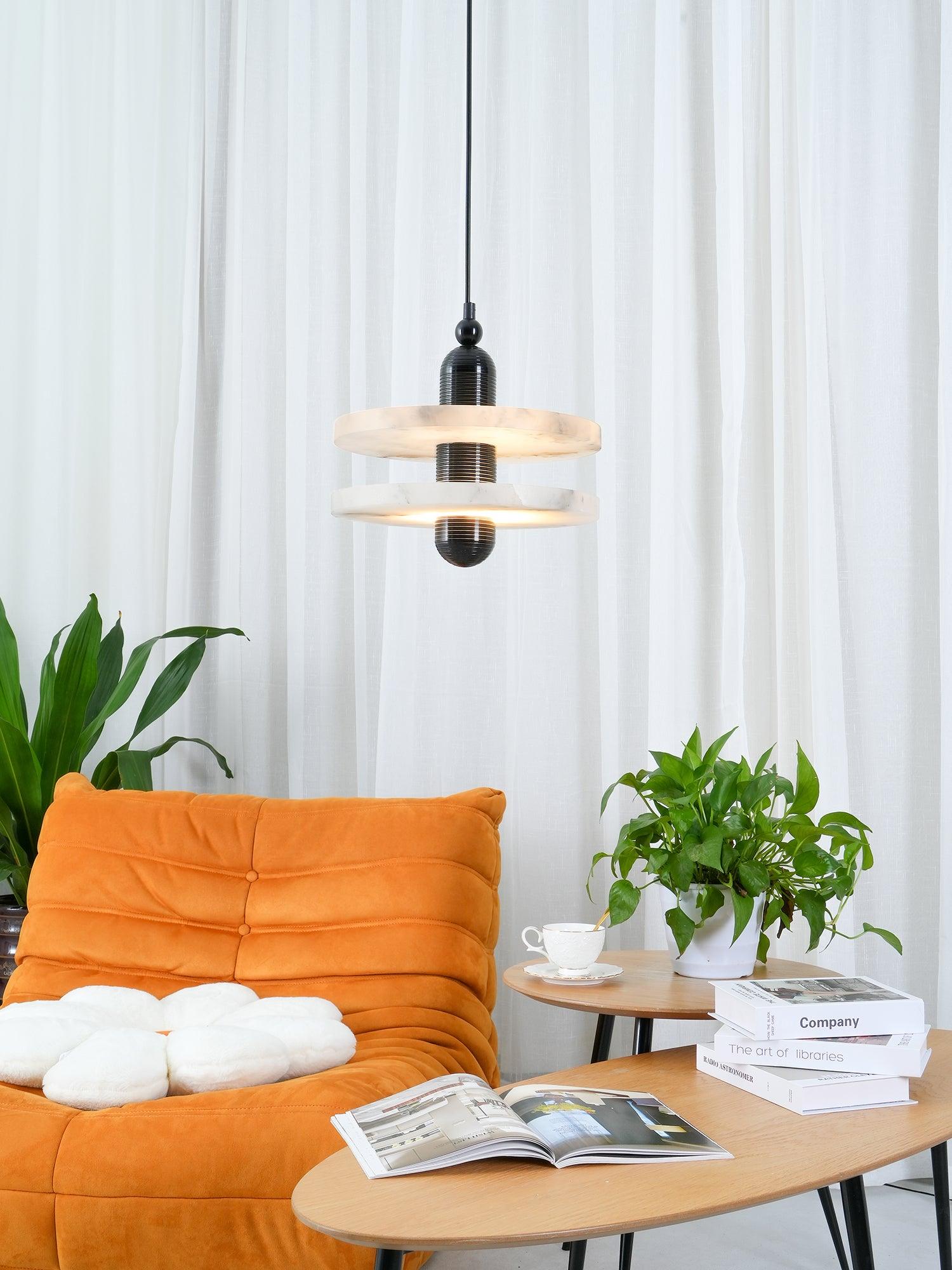 White Alabaster Copper Pendant Lamp