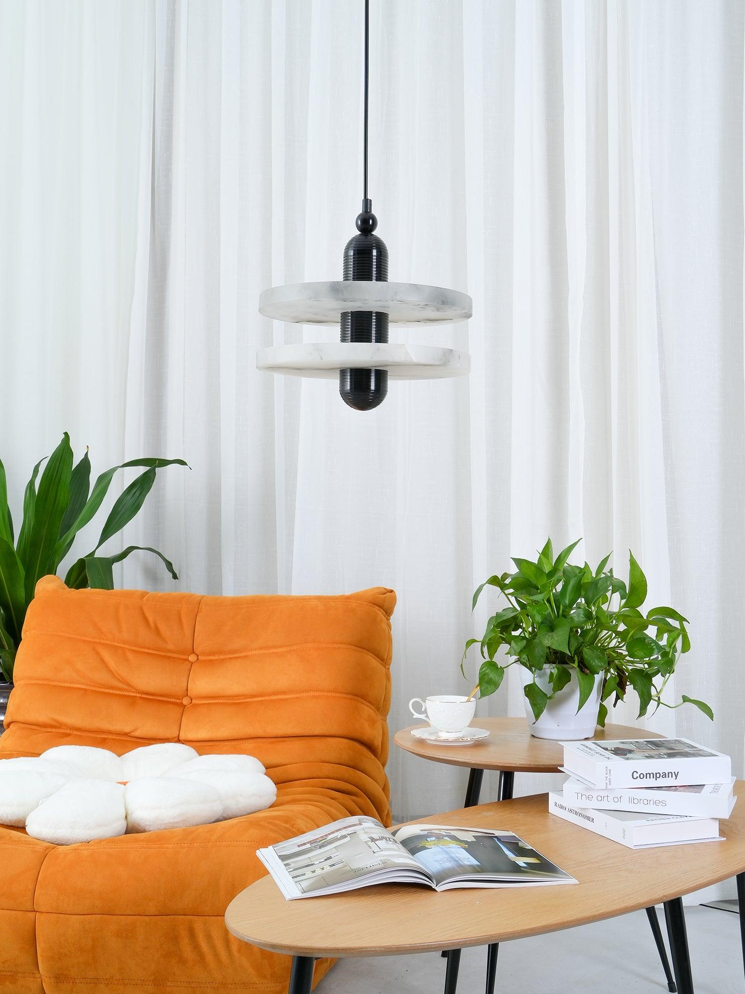 White Alabaster Copper Pendant Lamp