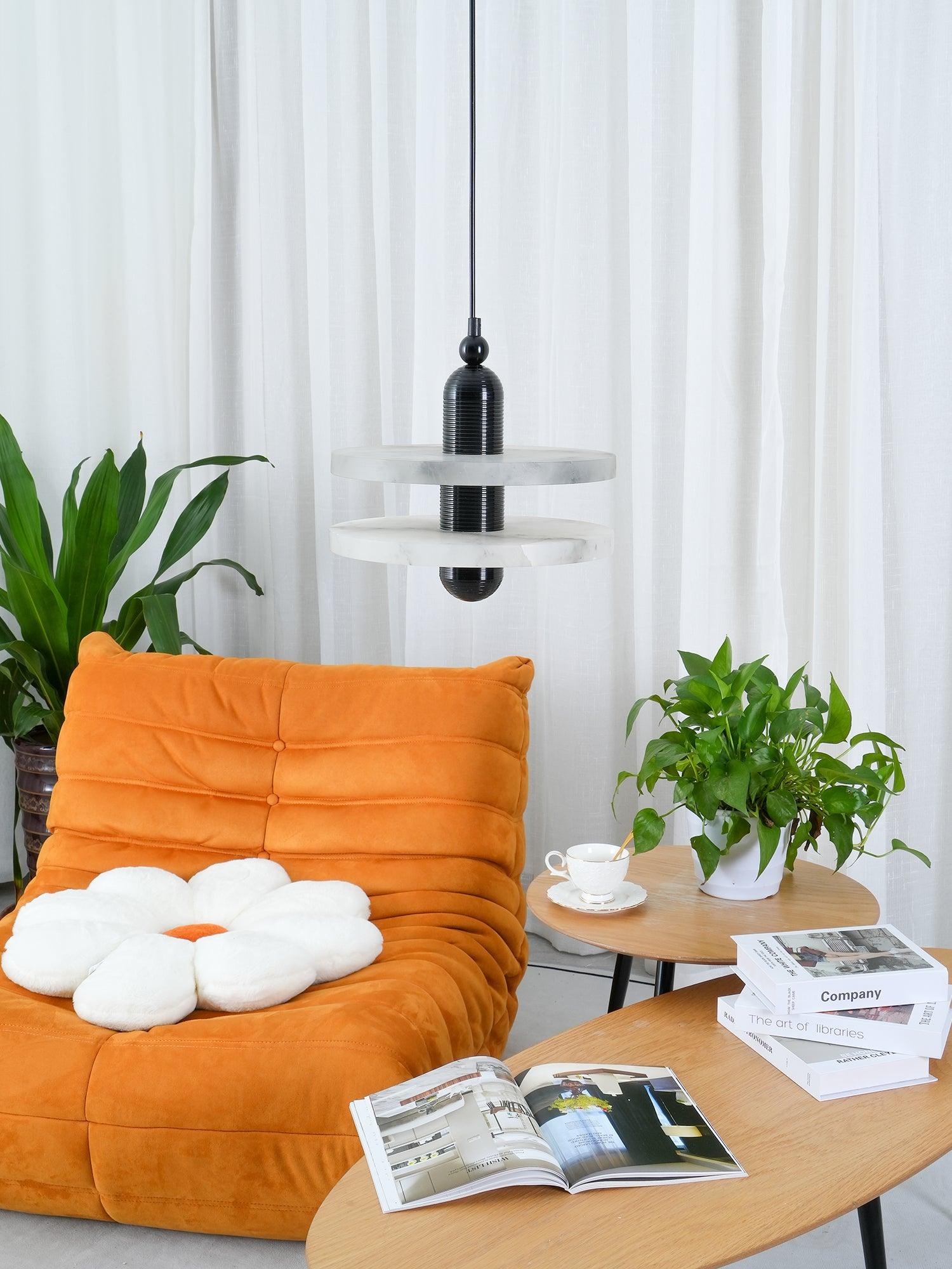 White Alabaster Copper Pendant Lamp