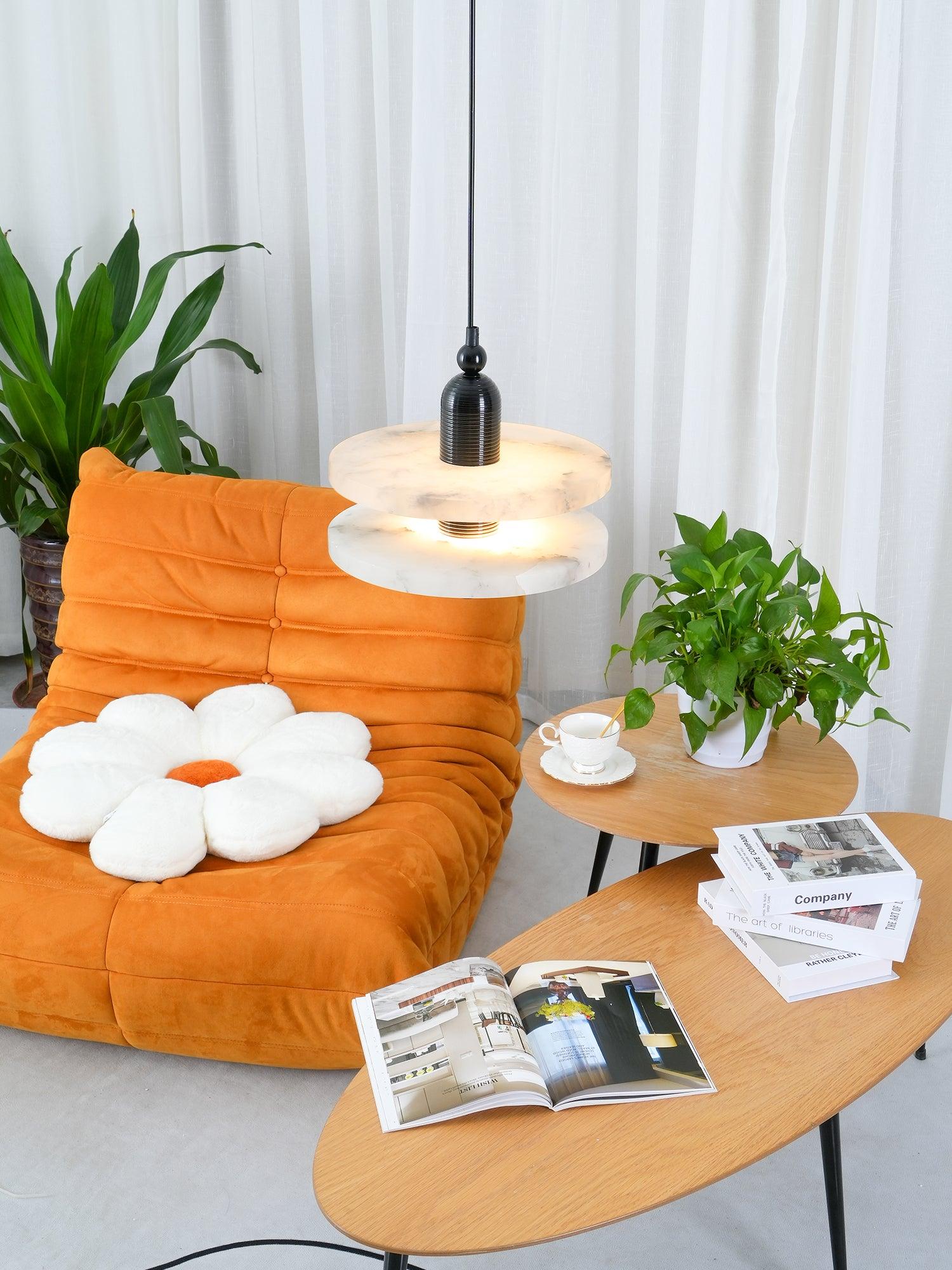 White Alabaster Copper Pendant Lamp
