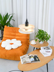 White Alabaster Copper Pendant Lamp