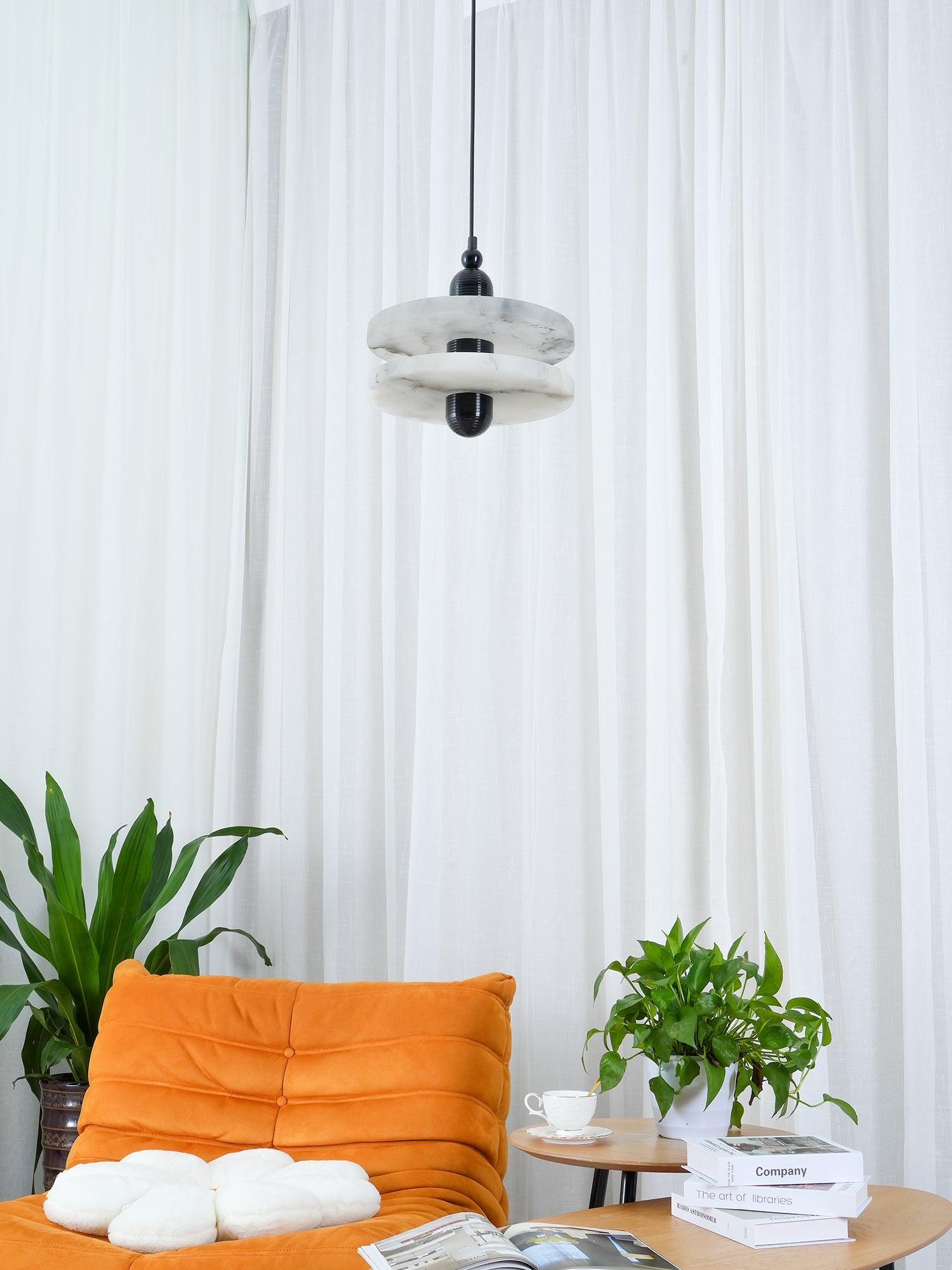 White Alabaster Copper Pendant Lamp