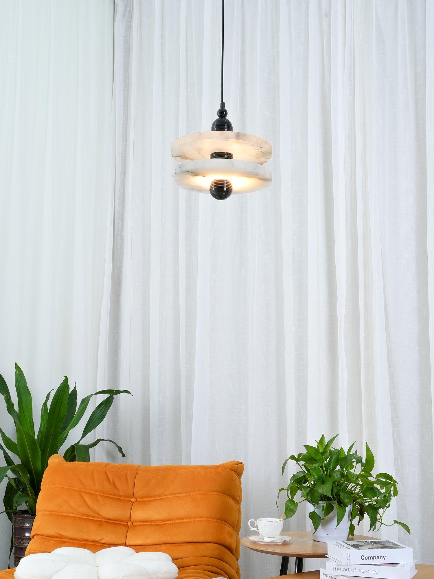 White Alabaster Copper Pendant Lamp