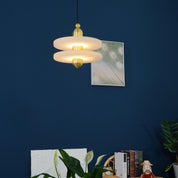 White Alabaster Copper Pendant Lamp