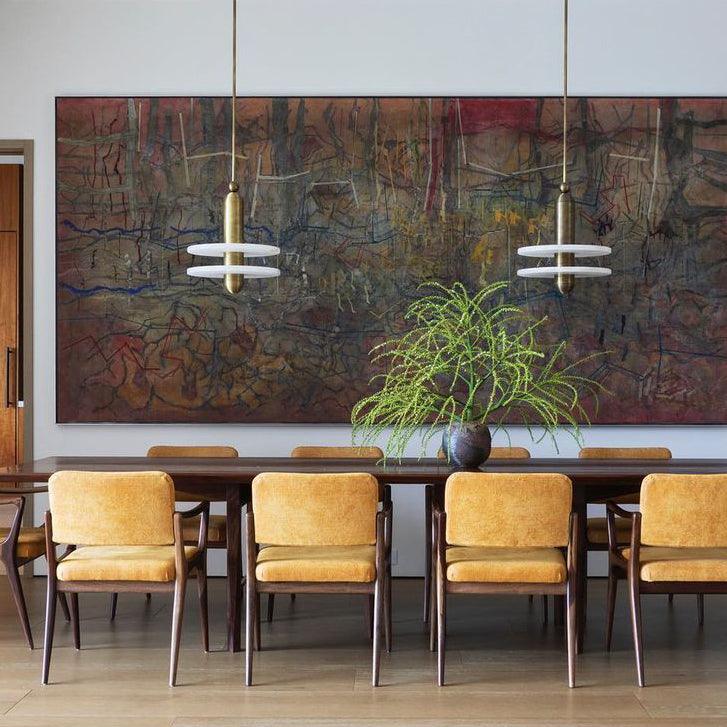 White Alabaster Copper Pendant Lamp