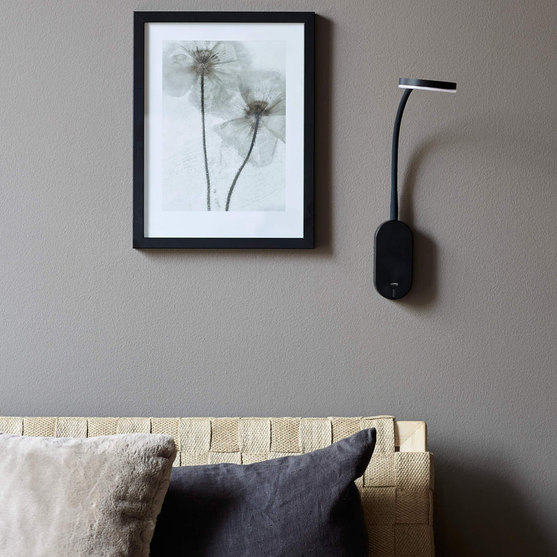 Mason LED Wall Light with USB Charger