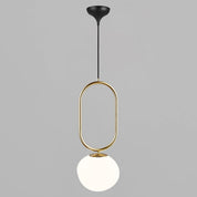 Shapes 22 Pendant Light, Brass/Opal